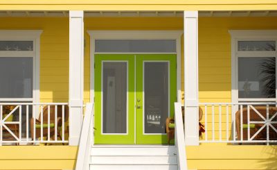 Painted Front Door and Porch